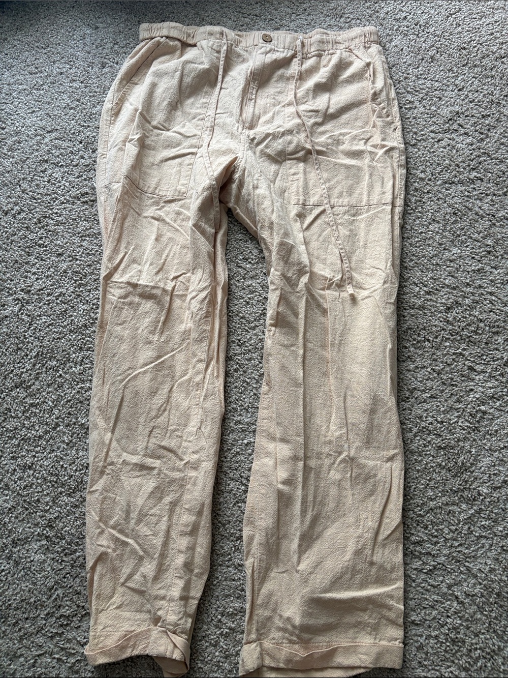 Men's linen Beige Casual Pants